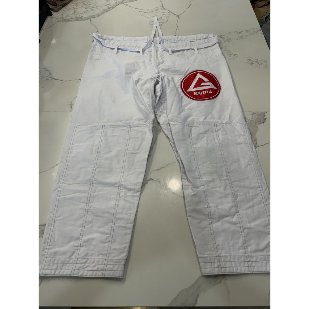 Gracie Jiu-Jitsu Gracie Barra Equipe Gi Pants Mens Large A3 White BJJ Jiu Jitsu
